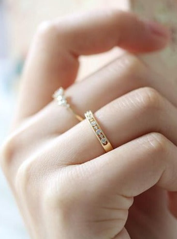 Silver Ring with Gold Plating and Crystal