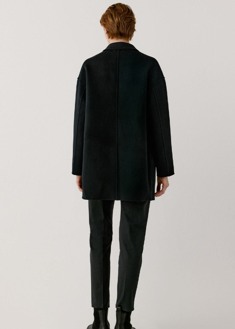 Light-Weight Wool Coat with Classic Notch Lapels