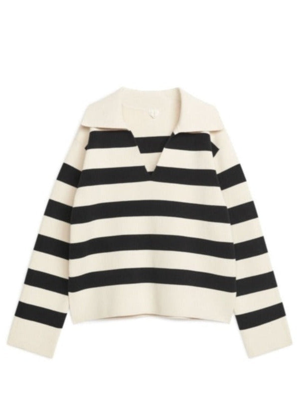 Knit Polo Striped Jumper
