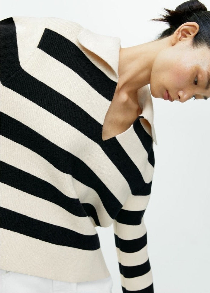 Knit Polo Striped Jumper