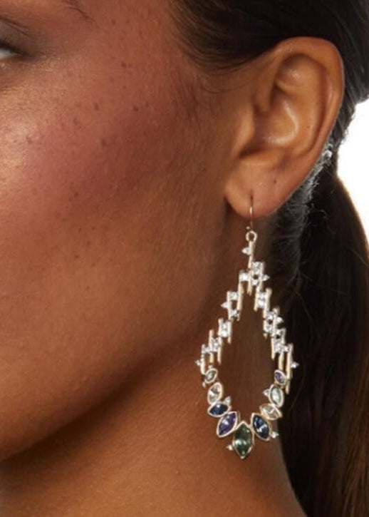 Navette Crystal Spiked Wire Earrings
