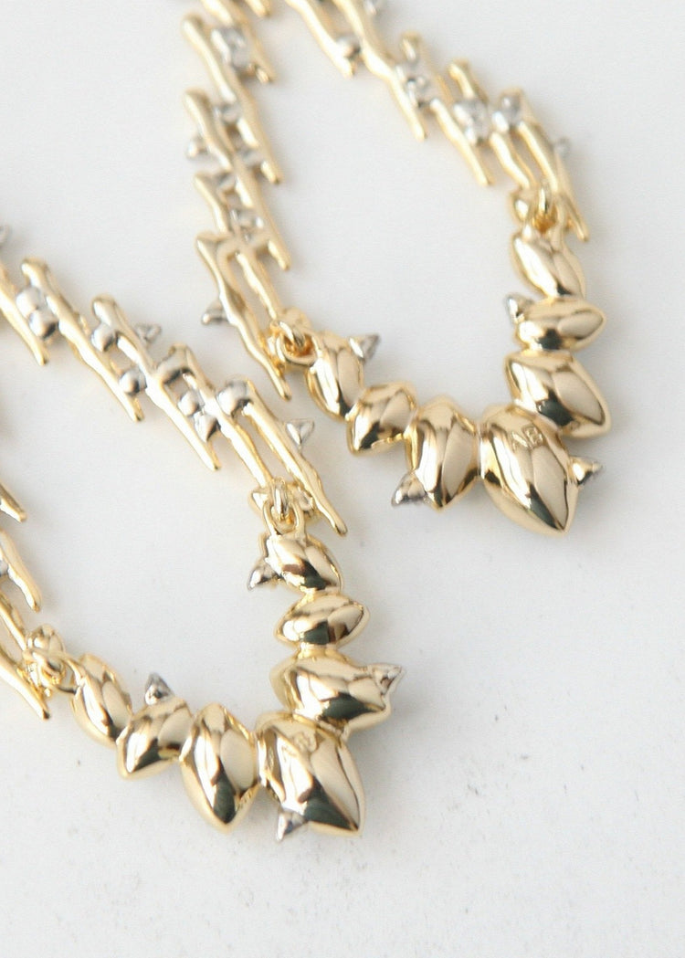 Navette Crystal Spiked Wire Earrings