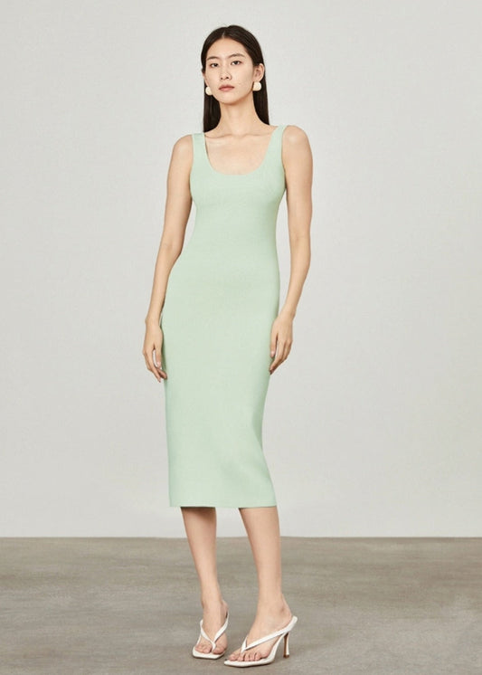 Knitted Midi Tube Dress - Mint