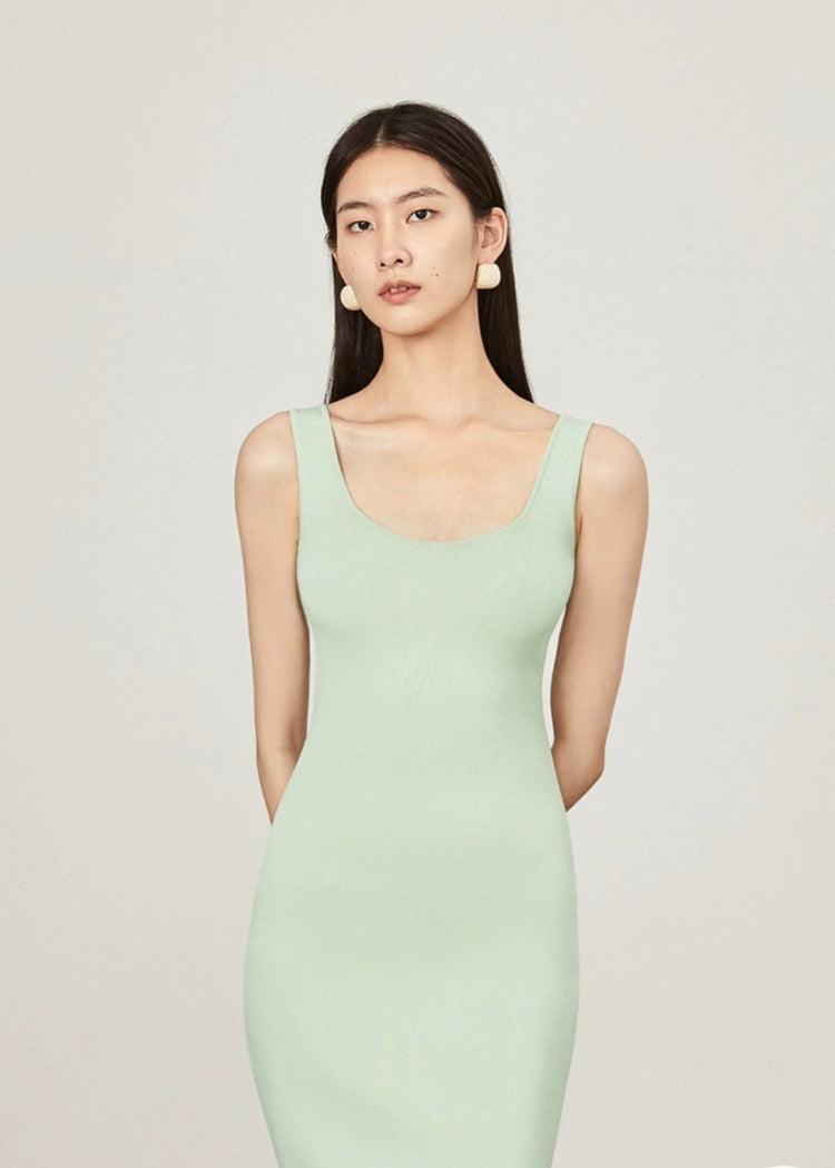 Knitted Midi Tube Dress - Mint