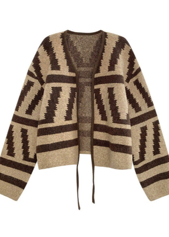 Spliced Pattern Cardigan