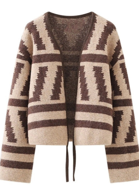 Spliced Pattern Cardigan