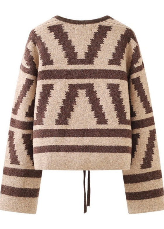 Spliced Pattern Cardigan