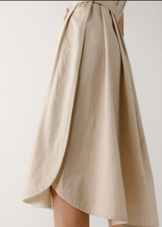Cotton Crew Neck Midi Dress