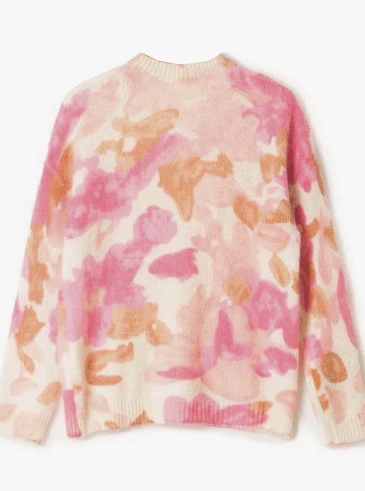Mohair Blend Jumper in Water-colour All Over Print