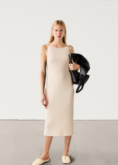 Backless Knitted Midi Dress