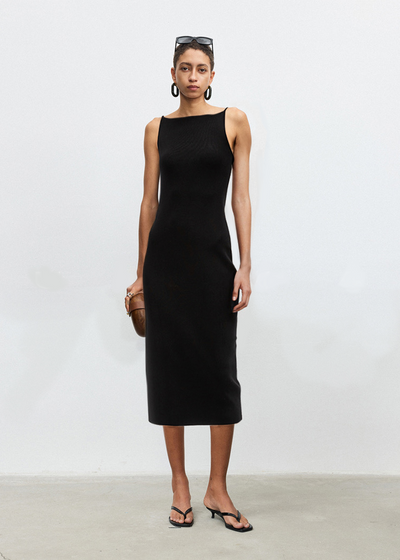 Backless Knitted Midi Dress