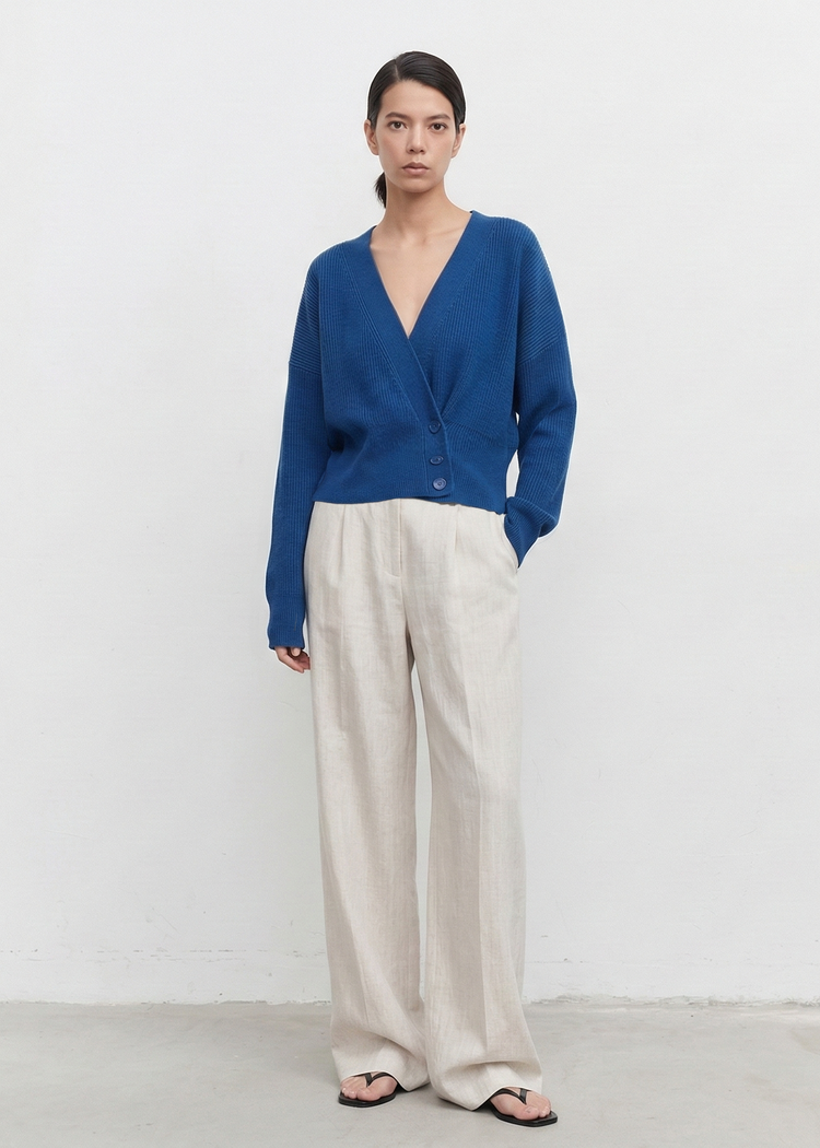 Wool Blend Wrap Cardigan