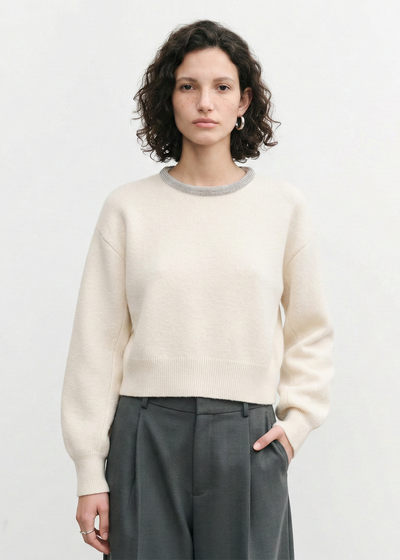 Embellished Neckline  Wool Jumper