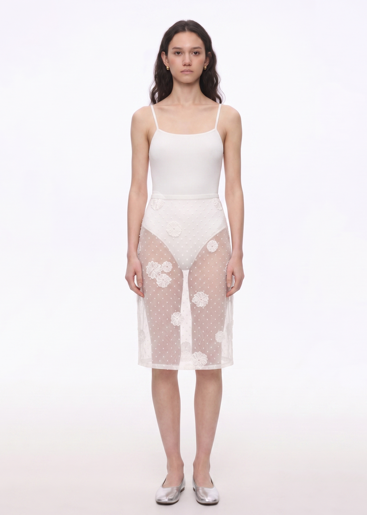 Floral Mesh Skirt