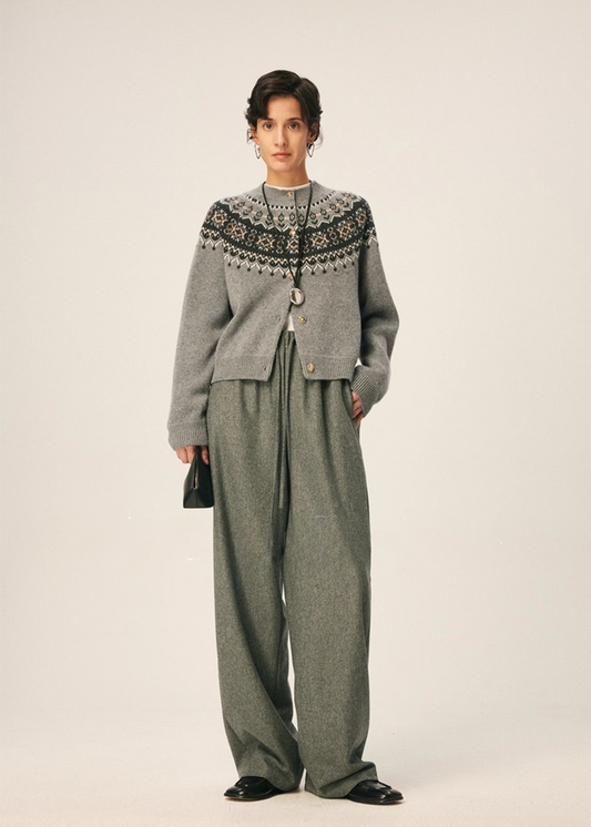 Jacquard Knit Cardigan