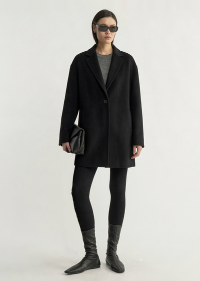 Light-Weight Wool Coat with Classic Notch Lapels