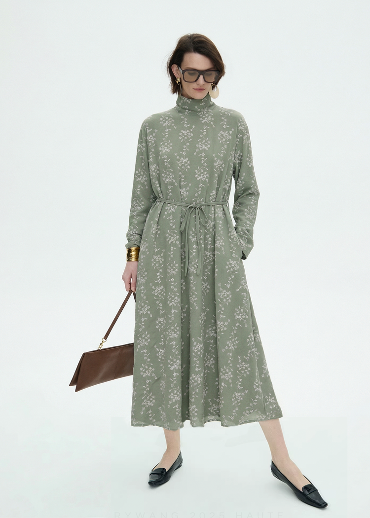 Long-Sleeve Embroidered Maxi Dress
