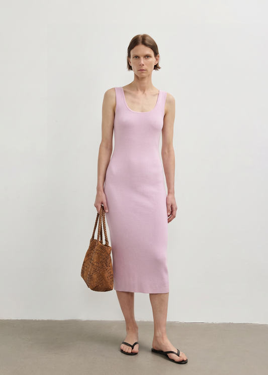 Knitted Midi Tube Dress in Lilac