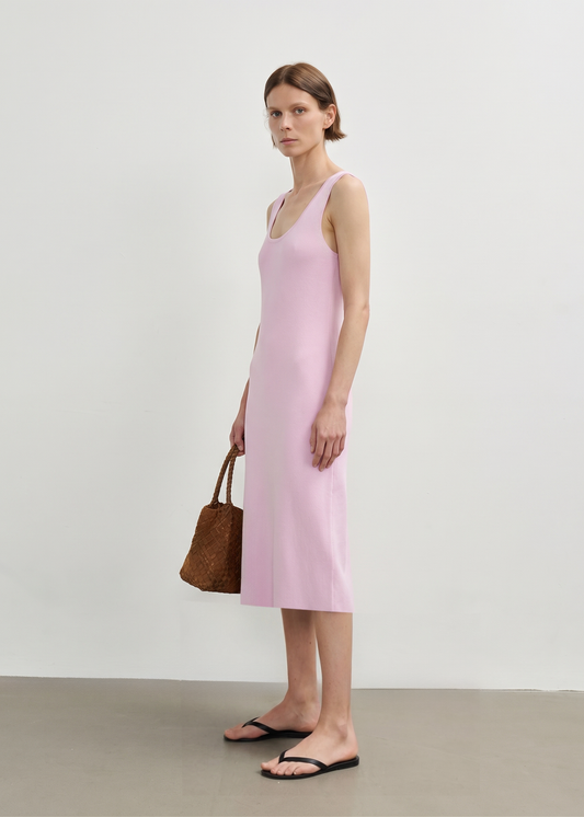 Knitted Midi Tube Dress in Lilac