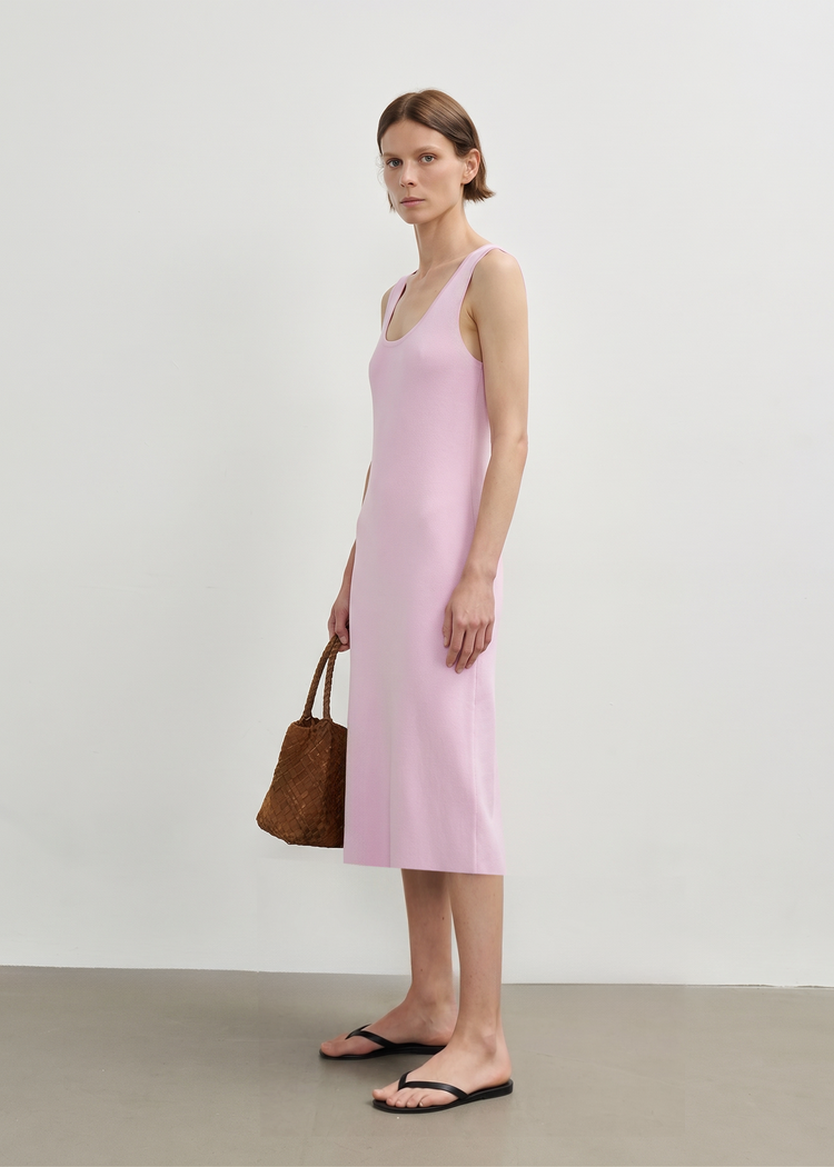Knitted Midi Tube Dress in Lilac