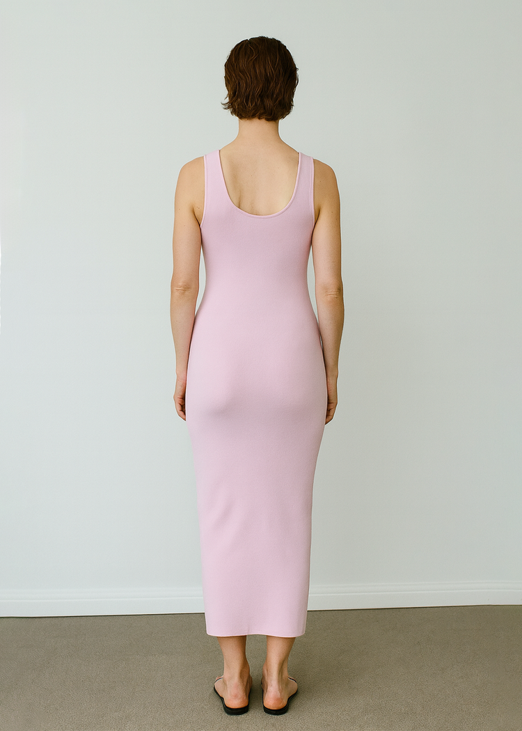 Knitted Midi Tube Dress in Lilac