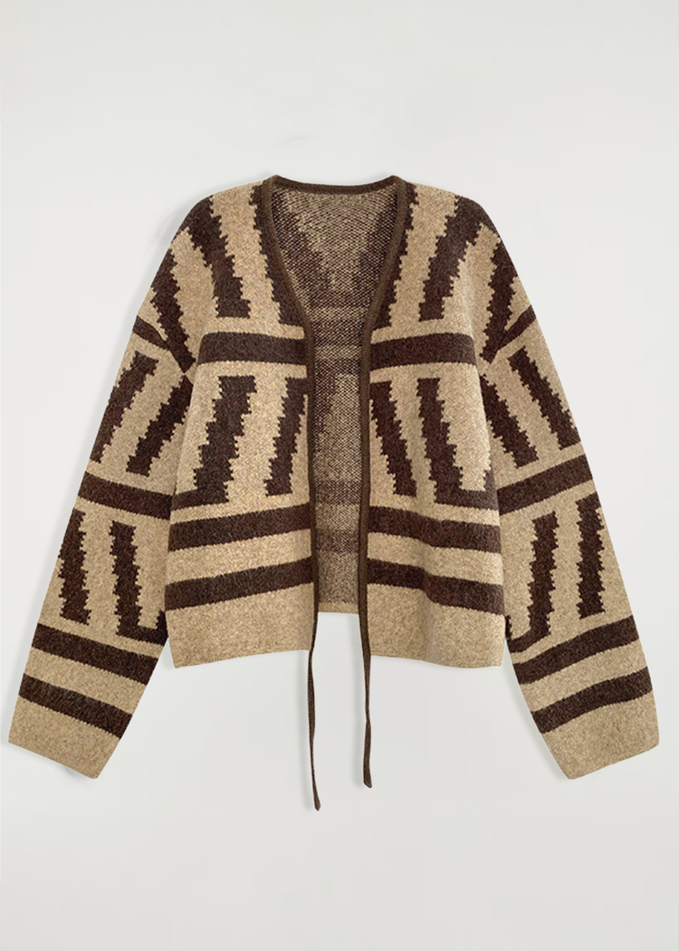 Spliced Pattern Cardigan