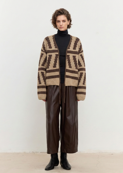 Spliced Pattern Cardigan