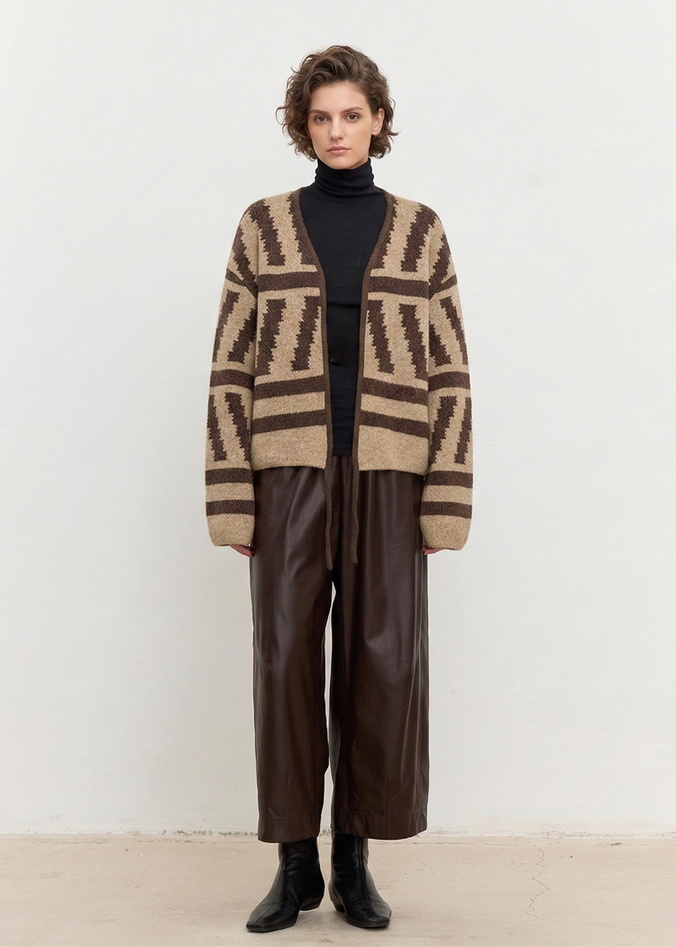 Spliced Pattern Cardigan