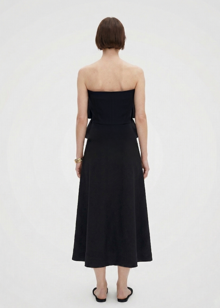 Ruffled A-line Midi Dress