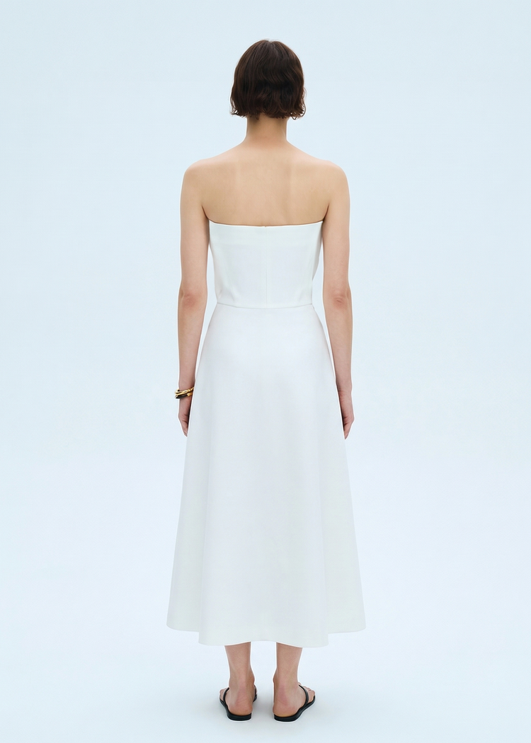 Ruffled A-line Midi Dress