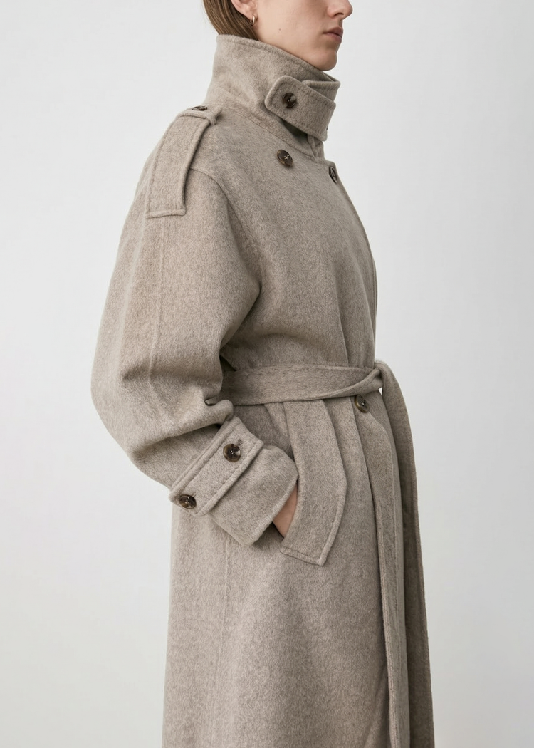 Wool Cashmere Double-Breasted Trench Coat