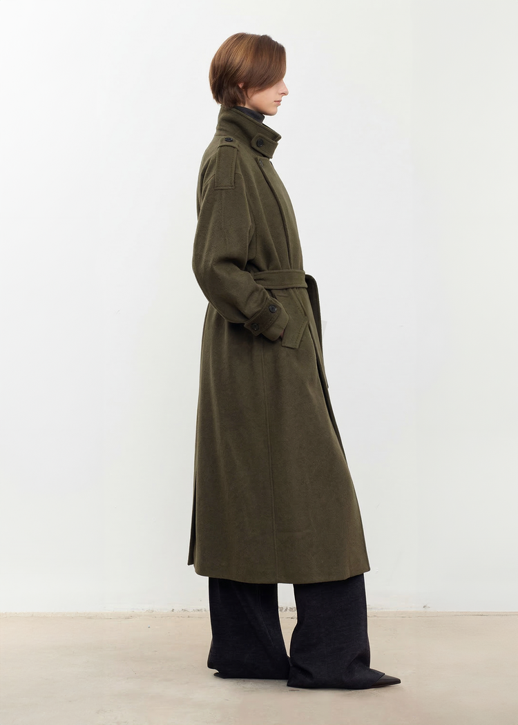 Wool Cashmere Double-Breasted Trench Coat