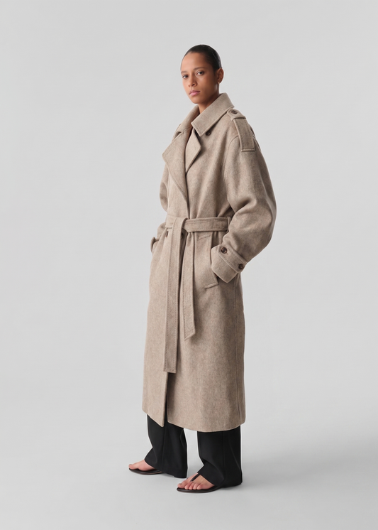 Wool Cashmere Double-Breasted Trench Coat