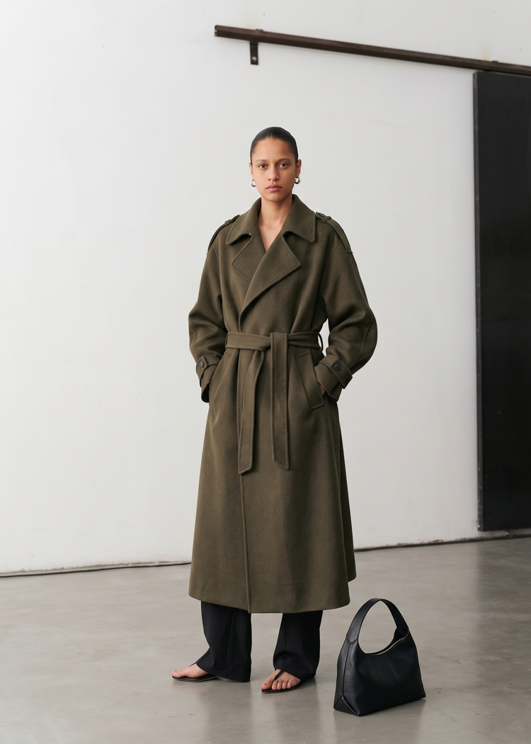 Wool Cashmere Oversized Trench Coat
