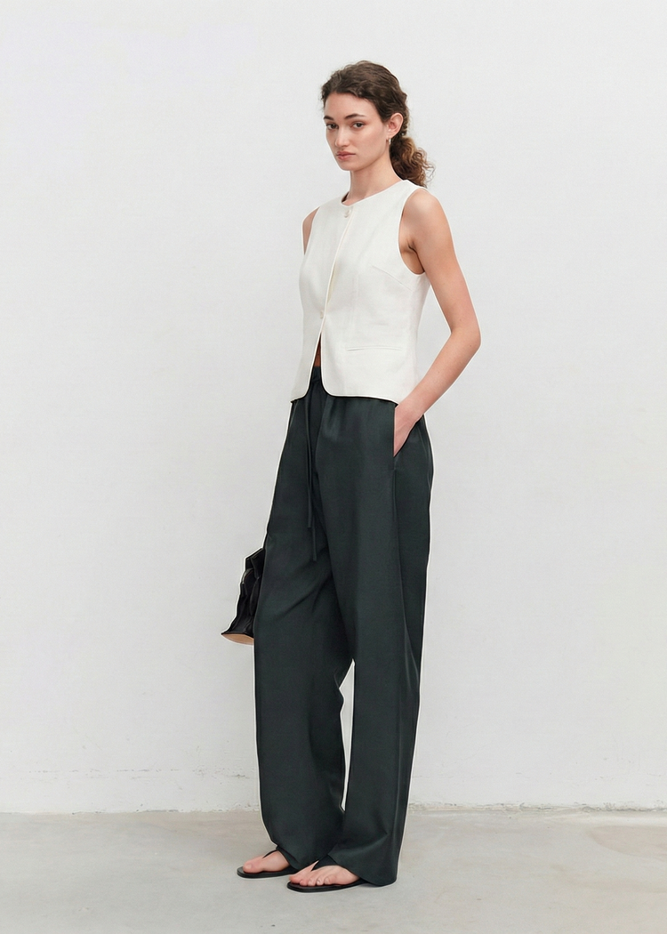 Handmade Linen Cotton Tailored Vest