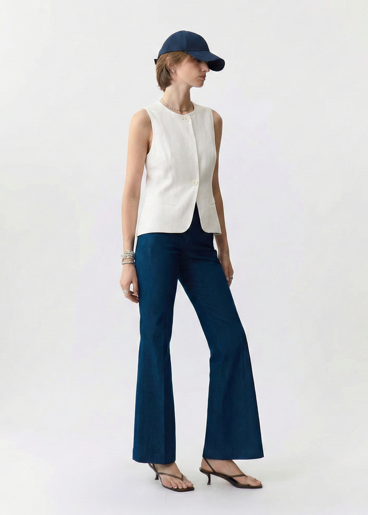 Handmade Linen Cotton Tailored Vest