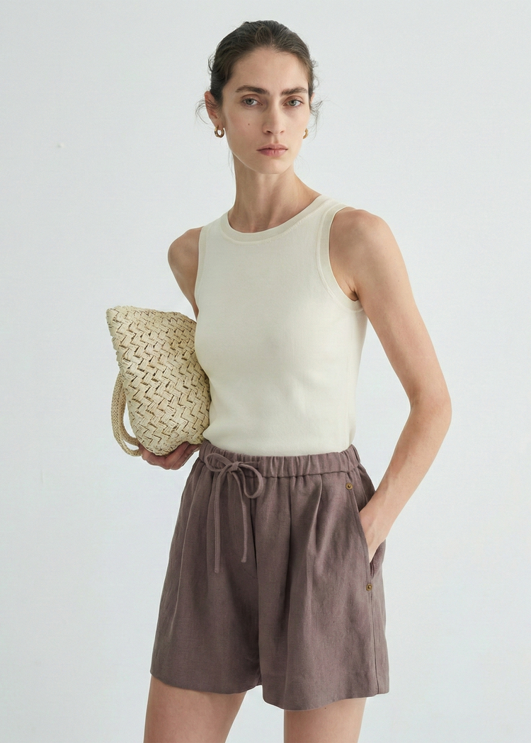 Handmade Hemp Shorts in Dusty Purple