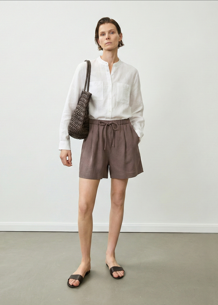 Handmade Hemp Shorts in Dusty Purple