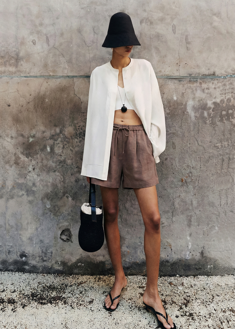 Handmade Hemp Shorts in Dusty Purple