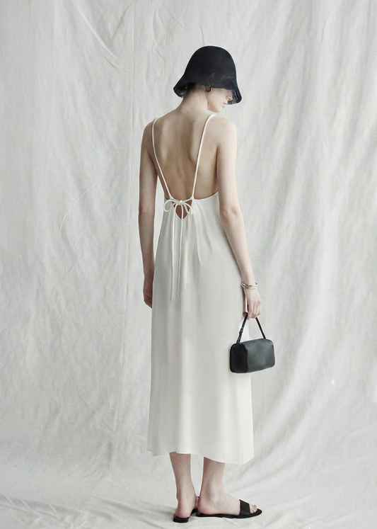The Cupro Low Back Midi Dress
