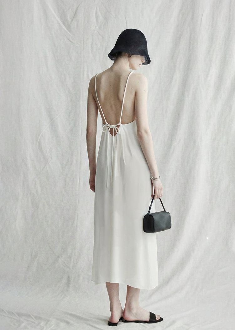 The Cupro Low Back Midi Dress