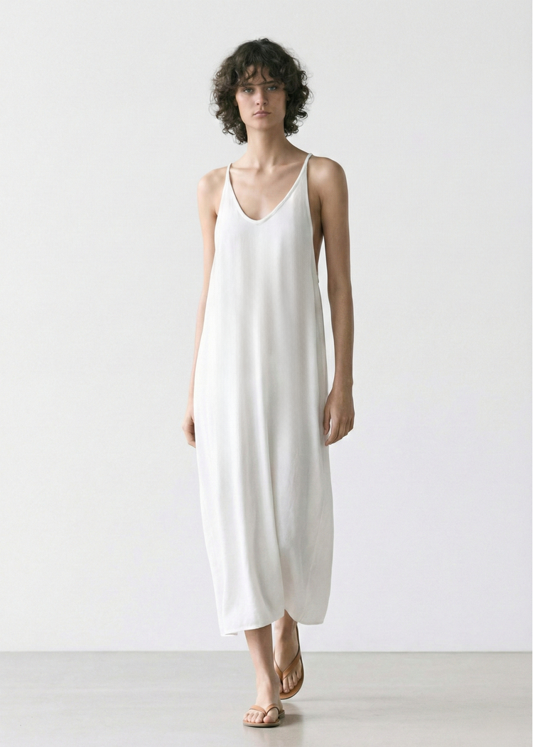 The Cupro Low Back Midi Dress