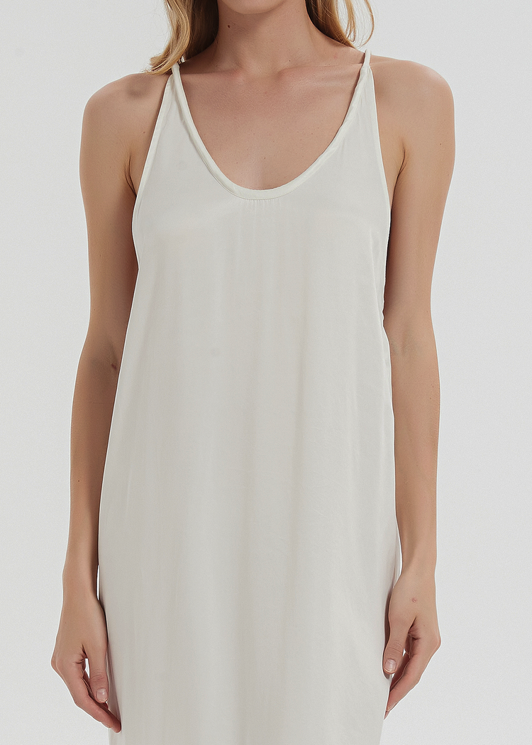 The Cupro Low Back Midi Dress