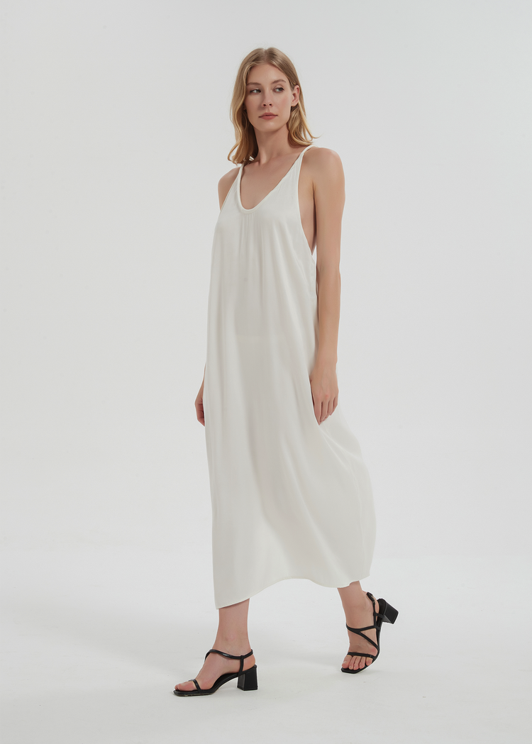 The Cupro Low Back Midi Dress