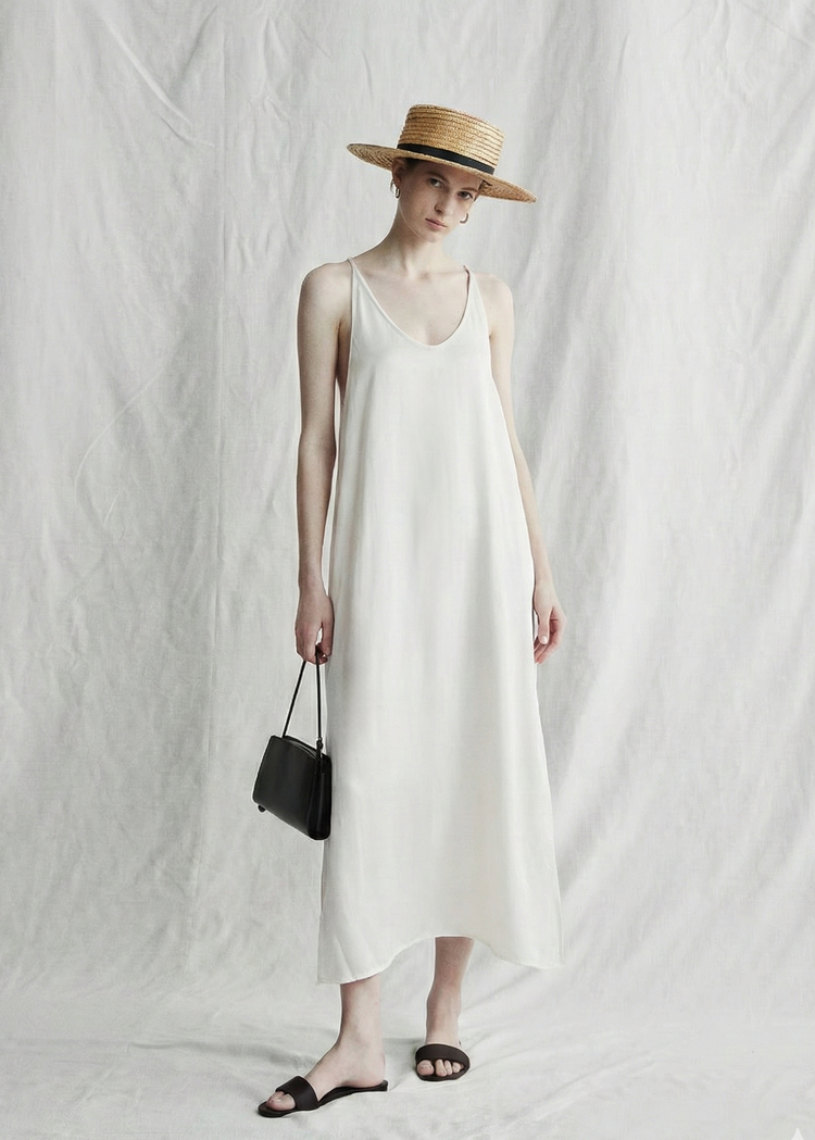 The Cupro Low Back Midi Dress