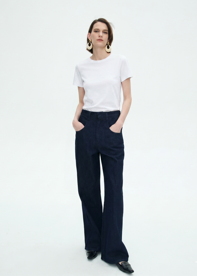 Cotton Silk Blend Tee - White