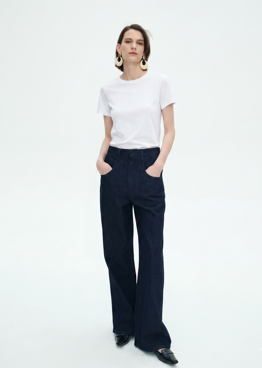 Cotton Silk Blend Tee - White