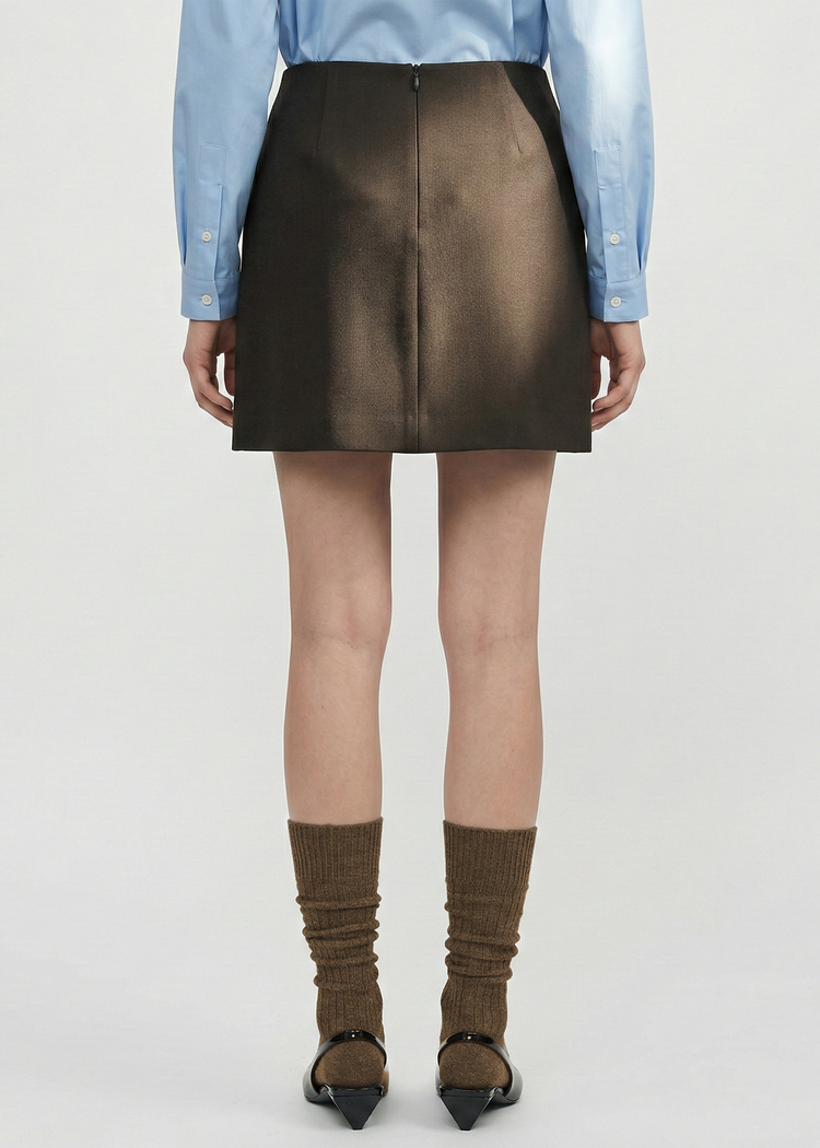 Asymmetrical Button Mini Skort