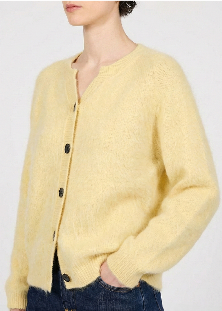 Brushed Cashmere Cardigan - Butter