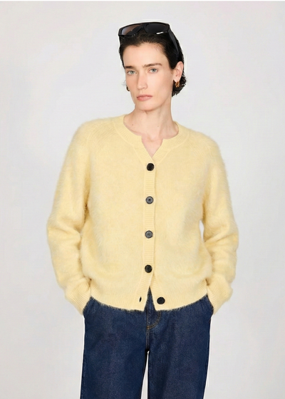 Brushed Cashmere Cardigan - Butter
